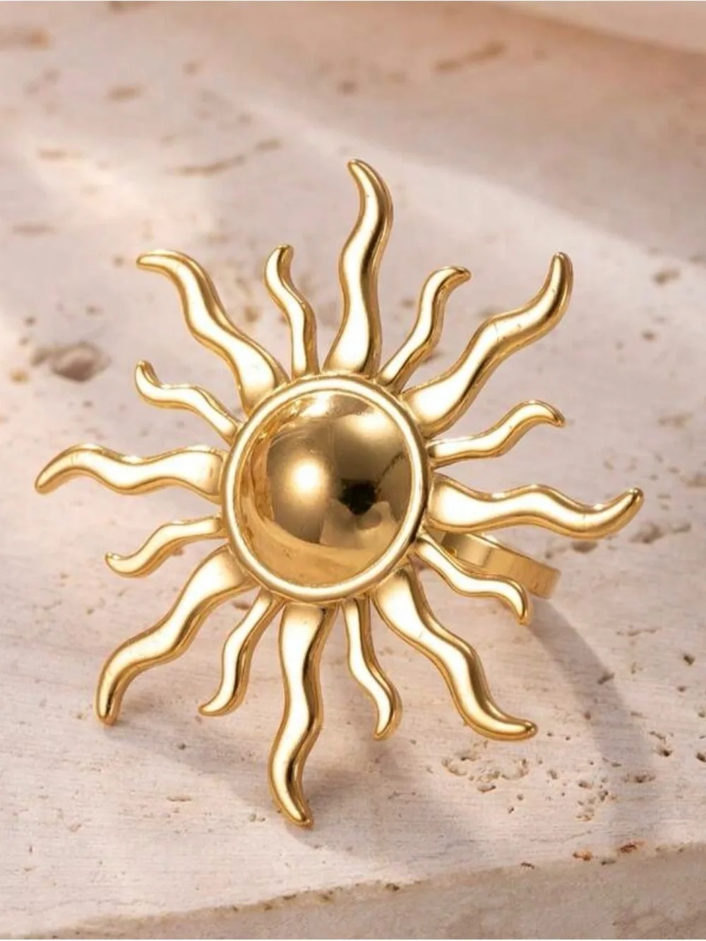 Gold Sunburst Statement Ring